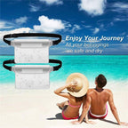 Waterproof Pouch with Waist Strap (2 Pack) | Beach Accessories Best Way to Keep Your Phone and Valuables Safe and Dry | Perfect for Boating Swimming Snorkeling Kayaking Beach Pool（white,Only bags）