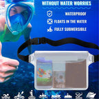 Waterproof Pouch with Waist Strap (2 Pack) | Beach Accessories Best Way to Keep Your Phone and Valuables Safe and Dry | Perfect for Boating Swimming Snorkeling Kayaking Beach Pool（white,Only bags）