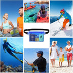 Waterproof Pouch with Waist Strap (2 Pack) | Beach Accessories Best Way to Keep Your Phone and Valuables Safe and Dry | Perfect for Boating Swimming Snorkeling Kayaking Beach Pool（white,Only bags）