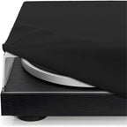 Record Player Turntable Cover Turntable Dust Cover Suitable for Universal Record Players 18"L x 15"W x 5.5"H Black