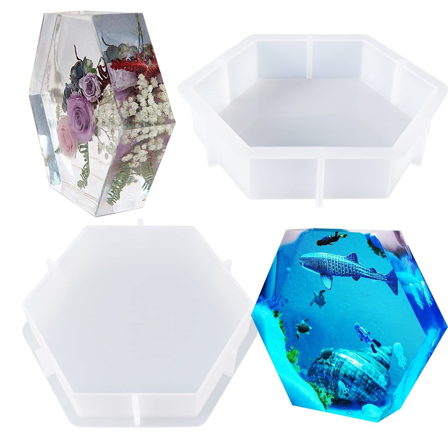 Large Resin Silicone Mould Hexagon Silicone Mold Epoxy Resin Crystals Silicone Moulds for Flowers Preservation, Resin Casting, DIY Wedding, Home Decoration