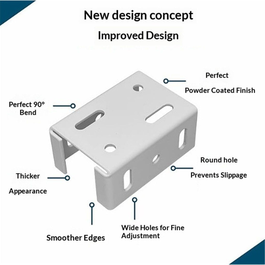 White Aluminum Fence Bracket for Vinyl Fencing,Heavy Duty Replacement for 2.75in Bracket,Fence Bracket Used for Connecting Panel to Post,Vinyl Fence Parts(8Pcs & 80screws)