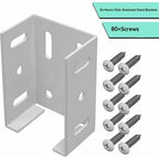 White Aluminum Fence Bracket for Vinyl Fencing,Heavy Duty Replacement for 2.75in Bracket,Fence Bracket Used for Connecting Panel to Post,Vinyl Fence Parts(8Pcs & 80screws)