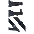 Men's Elastic Side Plastic Clip Compliant Suspenders, Wide Side Clip Adjustable Airport Friendly With Plastic Clip
