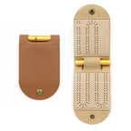 2 pack Travel Cribbage Board Game Set, Portable Cribbage Boards Unique Track Cribbage Board, Foldable PU Mini Cribbage Board