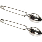2 Pcs Brewing Spoons Hand Clip Design Tea Strainers Encrypted Filter Holes Tea Filter Tong for Loose Leaf Tea and Mulling Spices