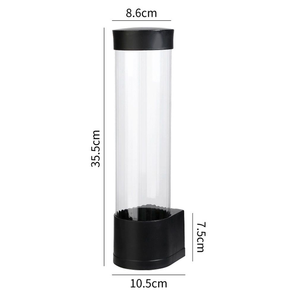 Cup Dispenser, Water Cooler Pull Type Cup Holder Fits 5oz - 7oz Cone or Flat Bottom Cups,14" Tube Length Black