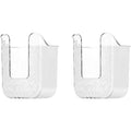 2 Pcs Bathroom Toilet Wall-Mounted Wet Wipes Dispenser Kitchen Wipes Wall Mount Storage Box (Transparent White)