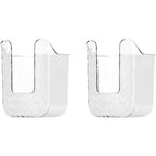 2 Pcs Bathroom Toilet Wall-Mounted Wet Wipes Dispenser Kitchen Wipes Wall Mount Storage Box (Transparent White)
