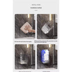 2 Pcs Bathroom Toilet Wall-Mounted Wet Wipes Dispenser Kitchen Wipes Wall Mount Storage Box (Transparent White)