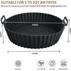Silicone Air Fryer Liner 2 Pack, 8 inch Non-Stick Reusable Air Fryer Liners for Square and Round Basket, Airfryer Silicone Pot Baking Tray Oven Microwave Accessories, black
