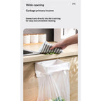 2 pack Foldable Trash Bag Holder, Hanging Waste Garbage Can Rack Closure Waste Bag Hanger Racks with Fixing Snap for Kitchen Cabinets Doors