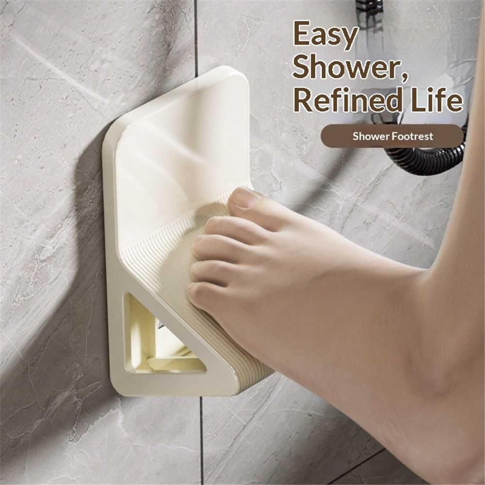 Foot Rest for Shaving Legs，Anti-Slip Shower Pedal with No Drilling Suction Cup for Pregnant Woman & Back Pain Sufferers- Reduce Body Strain & Bending Over