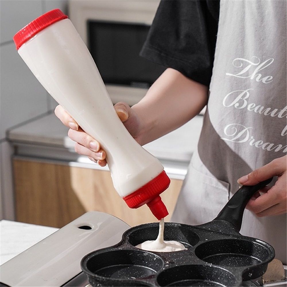 2 pack Premium Pancake Pen - Batter Squeeze Bottle for Perfect Pancake Designs | Easy-to-Clean Pancake Batter Dispenser with Drip-Free Valve | Ideal for Pancakes, Waffles, and Baking Needs（red）