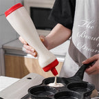 2 pack Premium Pancake Pen - Batter Squeeze Bottle for Perfect Pancake Designs | Easy-to-Clean Pancake Batter Dispenser with Drip-Free Valve | Ideal for Pancakes, Waffles, and Baking Needs（red）