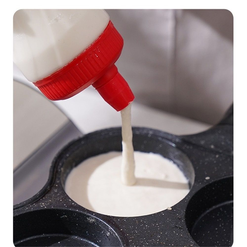 2 pack Premium Pancake Pen - Batter Squeeze Bottle for Perfect Pancake Designs | Easy-to-Clean Pancake Batter Dispenser with Drip-Free Valve | Ideal for Pancakes, Waffles, and Baking Needs（red）