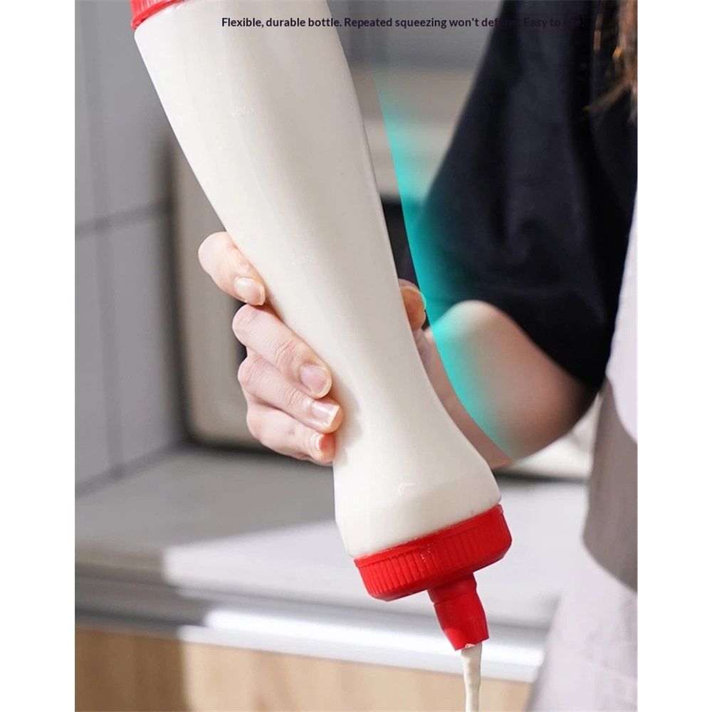 2 pack Premium Pancake Pen - Batter Squeeze Bottle for Perfect Pancake Designs | Easy-to-Clean Pancake Batter Dispenser with Drip-Free Valve | Ideal for Pancakes, Waffles, and Baking Needs（red）