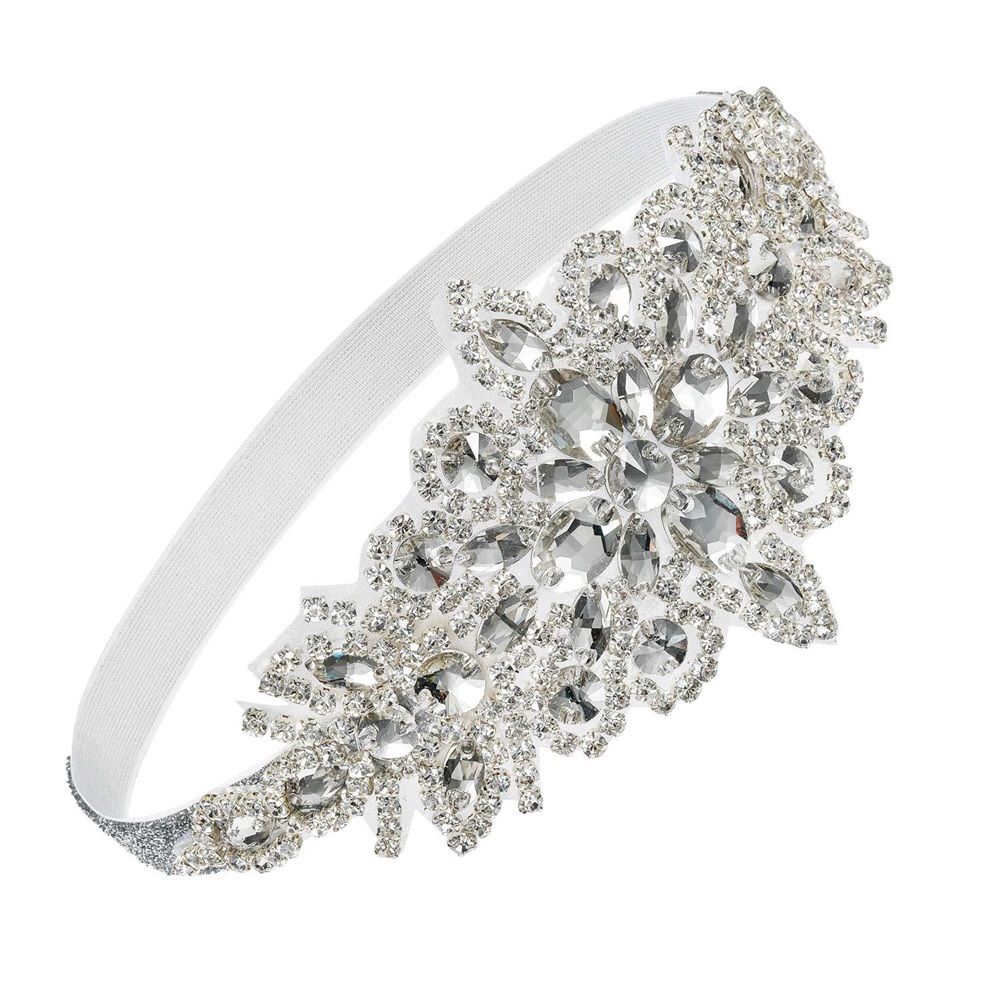 Rhinestone Flapper Headband-Elastic Headpiece, Great Hair Accessories for Women, Handmade crystal bead elastic headband