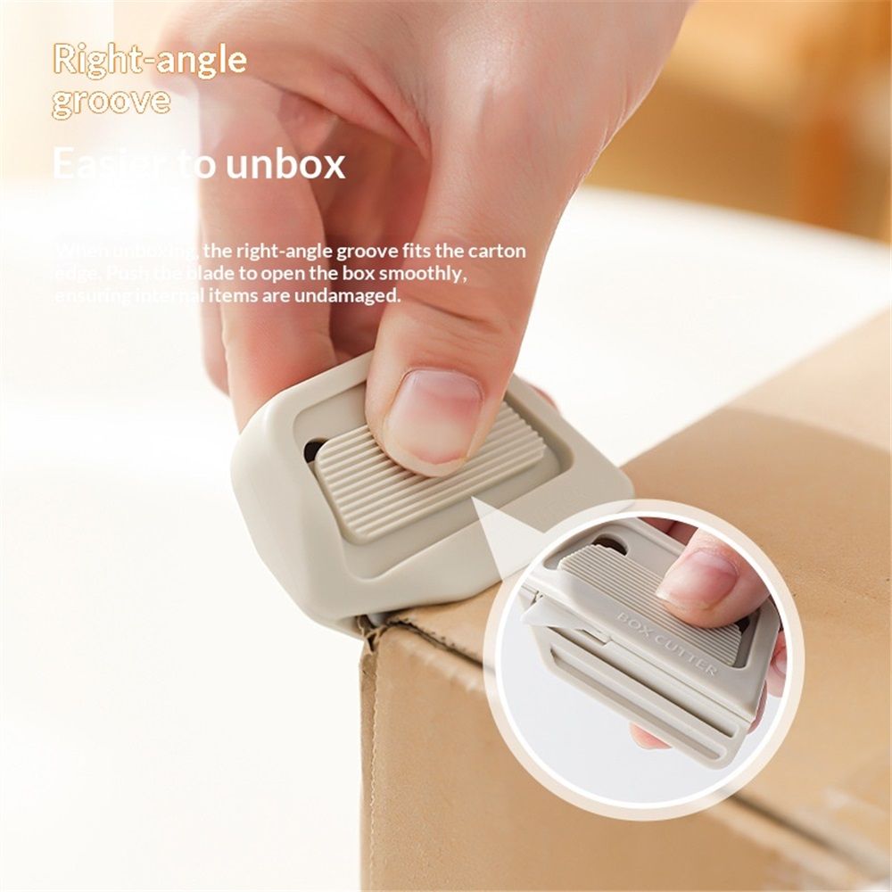 2 pack Mini Ceramic Box Cutter - Auto-Retractable Blade, Magnetic Package Opener, Compact Utility Knife for Mail, Crafts & DIY(2, khaki)