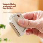 2 pack Mini Ceramic Box Cutter - Auto-Retractable Blade, Magnetic Package Opener, Compact Utility Knife for Mail, Crafts & DIY(2, khaki)
