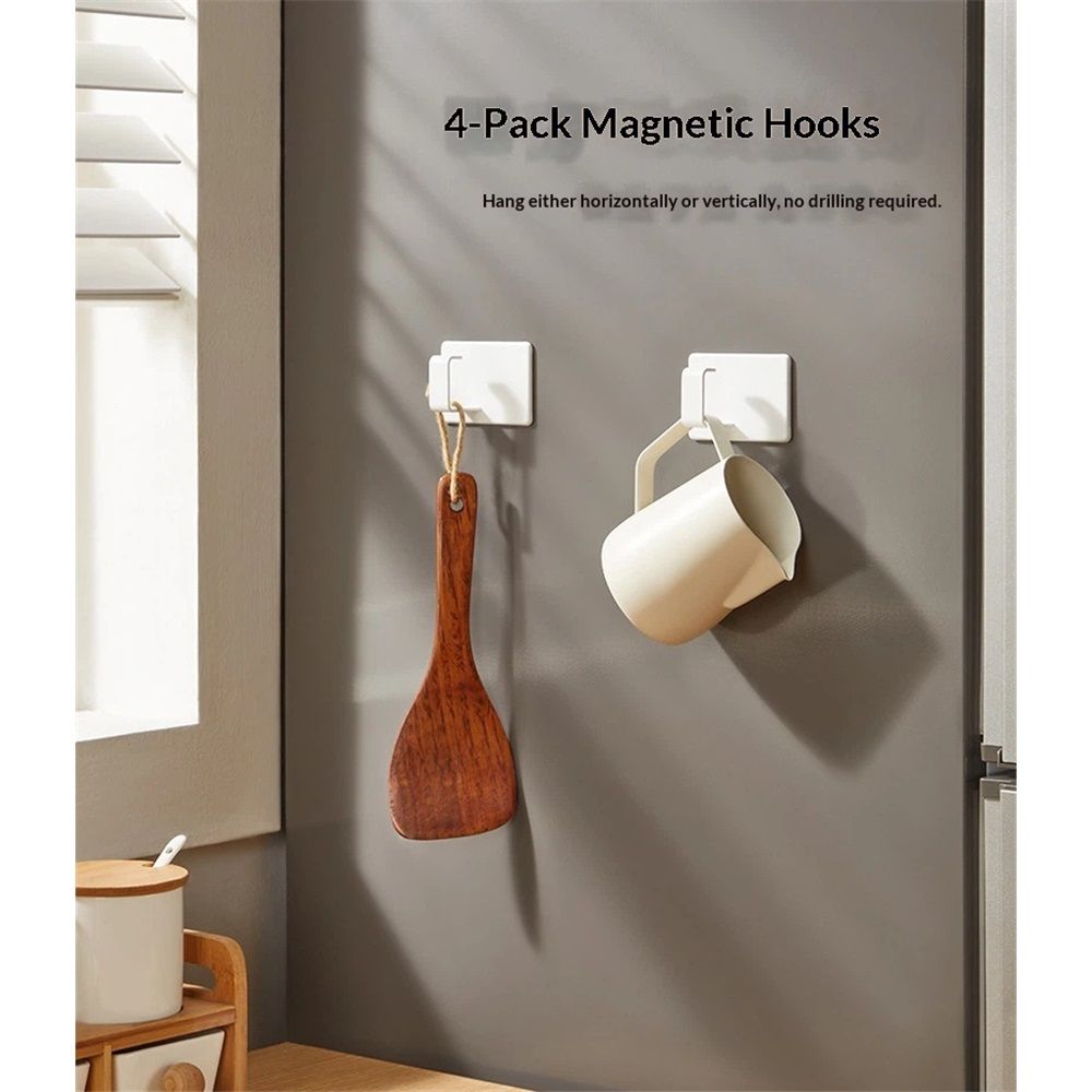 1 set 2 pcs Magnetic Laundry Basket Holder, White, Float, Organize, Organize Bathroom, Kitchen, Entryway, Doors, Cabinets on Smooth Surfaces
