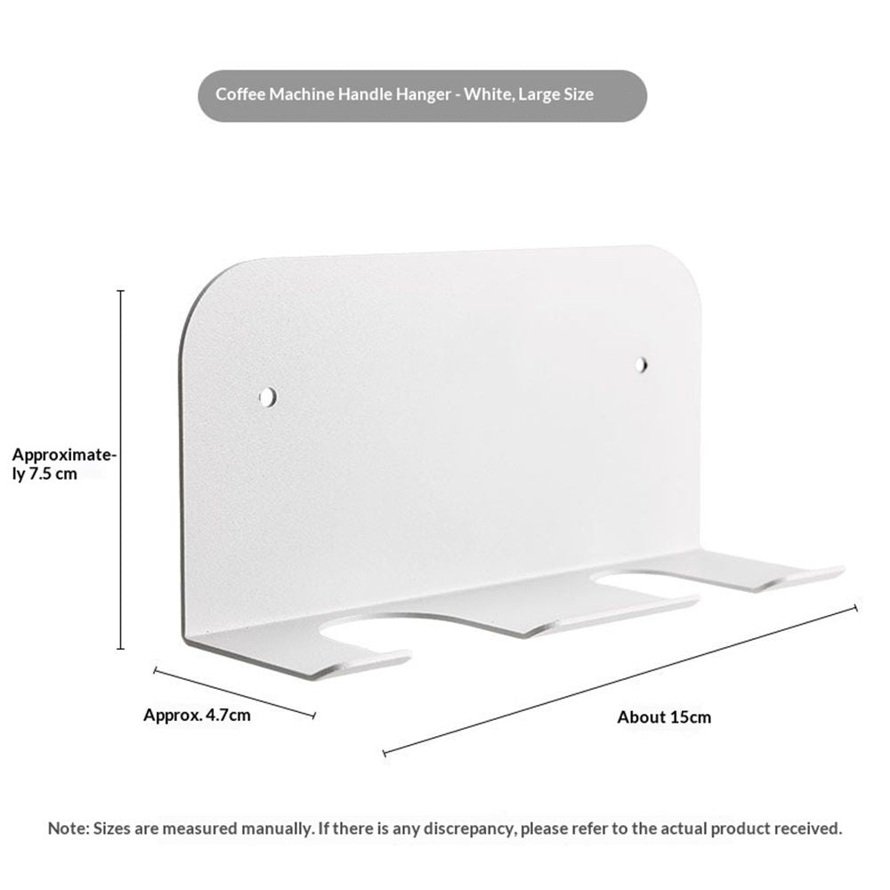 Holder Wall Mount Coffee Portafilter Hanger Self Portafilter Rack for 51mm 53mm 58mm Portafilter (white 2 Slots)