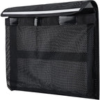 2 pack Heavy Duty Adhesive Mount Closable Boat Storage Bag, Mesh Organizer with Reflective Strips & Hook-and-Loop Fastener for Boat Gear, Fishing Tackle, Home Use(25*34cm)