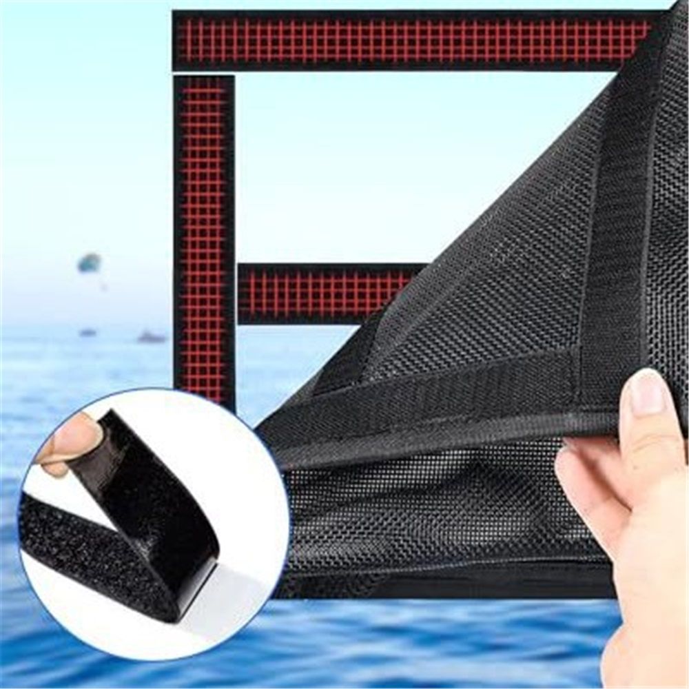 2 pack Heavy Duty Adhesive Mount Closable Boat Storage Bag, Mesh Organizer with Reflective Strips & Hook-and-Loop Fastener for Boat Gear, Fishing Tackle, Home Use(25*34cm)