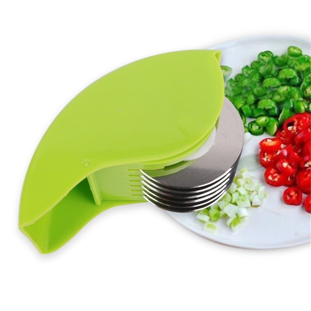 2 pack Herb Roller Mincer, Manual Hand Scallion Chive Mint Cutter with 6 Stainless Steel Blade Kitchen vegetable chop