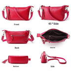 Genuine Leather Wristlet Clutch for Women Ultra-Slim Ladies Credit Card Holder Wallet Purses（rose red）