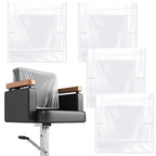 4 pack Barber Chair Cover Protector, Clear PVC Salon Chair Cover, Hairdressing Chair Back Stitched Cover Durable Easy Clean Covers Prevents Damage for Hair Salon Spa Office Chairs（Only transparent cover）