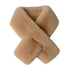 Faux Fur Collar Scarf for Women Winter, Fluffy Scarves Neck Shrug for Cold Weather, Faux Fur Cross Scarf Thick Soft Neck Collar Warm Winter Wrap