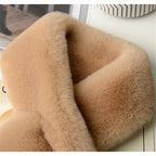 Faux Fur Collar Scarf for Women Winter, Fluffy Scarves Neck Shrug for Cold Weather, Faux Fur Cross Scarf Thick Soft Neck Collar Warm Winter Wrap