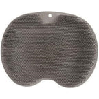 Shower Foot Scrubber Mat with Non-Slip Suction Cups, Non Slip Bathtub and Shower Mat with Suction Cups and Drain Holes, Foot Back Cleaning Pad Back Washer Exfoliating Bath Wash Pad (Grey)