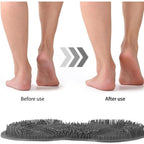 Shower Foot Scrubber Mat with Non-Slip Suction Cups, Non Slip Bathtub and Shower Mat with Suction Cups and Drain Holes, Foot Back Cleaning Pad Back Washer Exfoliating Bath Wash Pad (Grey)