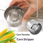 2 pack Premium Stainless Steel Corn Thresher Stripper & Peeler - Magic Corn On The Cob Removal Tool（silvery）