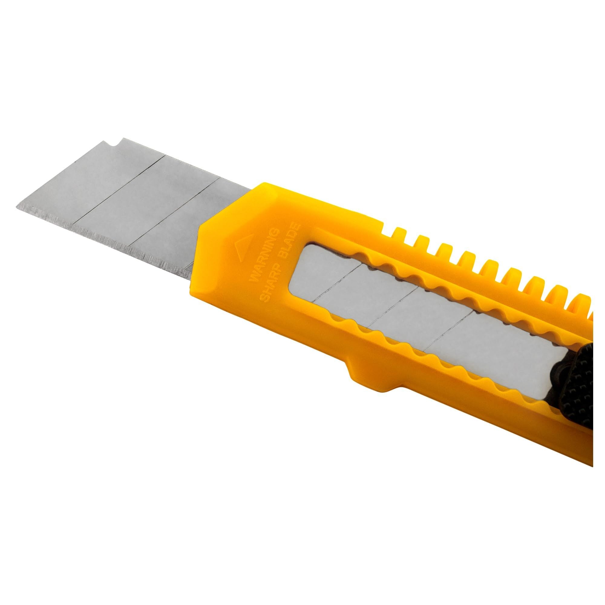 Yellow multi-functional utility knife/box opener/retractable blade/breakable razor with safety lock