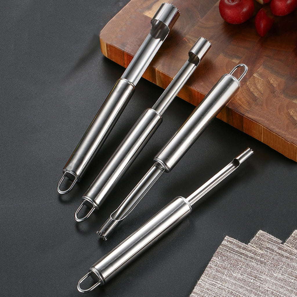 0.8 cm diameter stainless steel fruit corer tool, hawthorn date cherry apple multi-purpose corer, seed corer corer for home kitchen