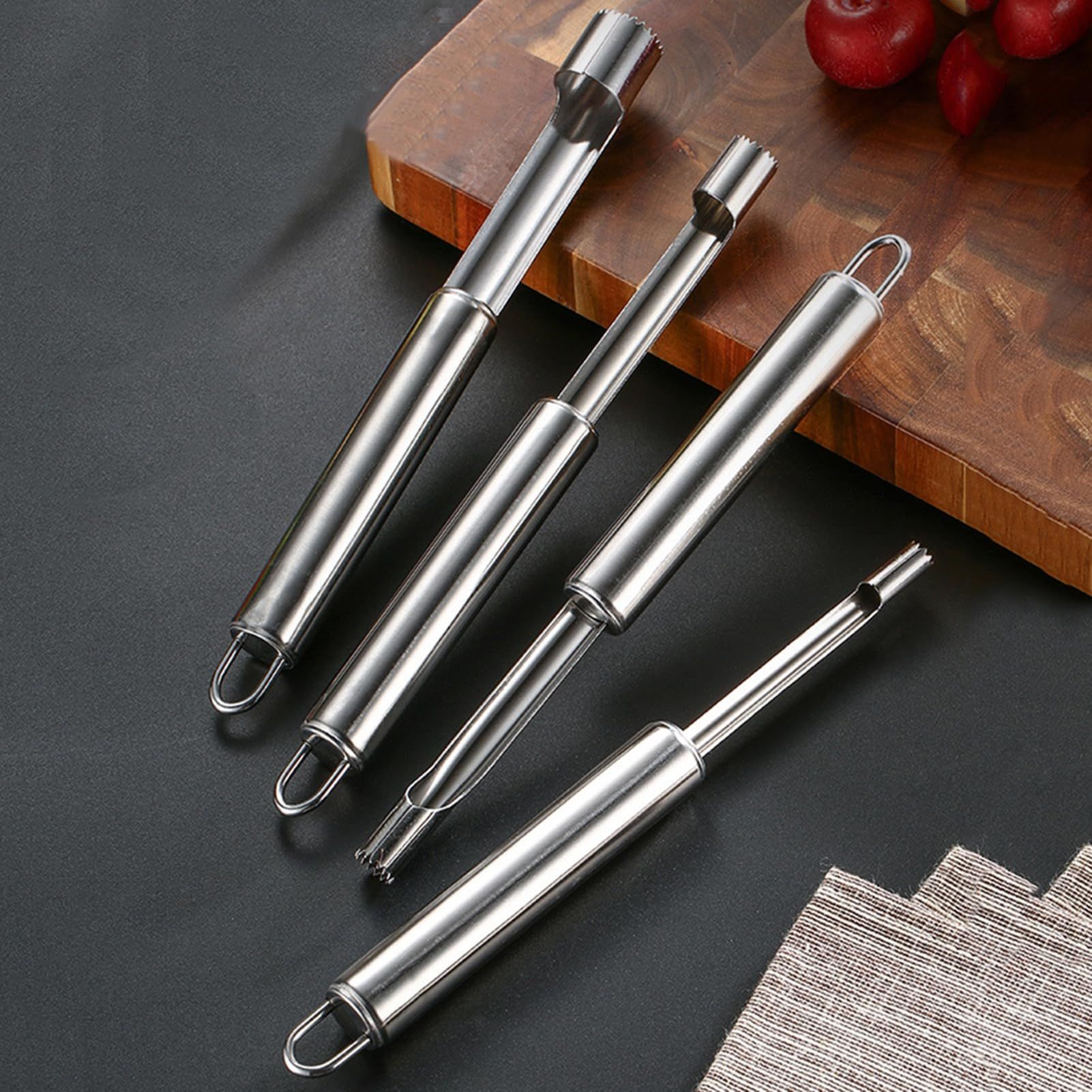 1cm diameter stainless steel fruit corer tool, hawthorn date cherry apple multi-purpose corer, seed corer corer for home kitchen
