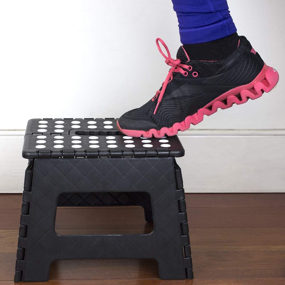 Black small thick anti slip folding stool for outdoor camping, portable folding stool for home use, multifunctional home leisure, Gaomaza