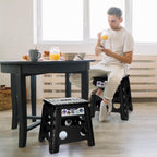 Black large thick anti slip folding stool for outdoor camping, portable folding stool for home use, multifunctional home leisure, and more