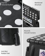 Black large thick anti slip folding stool for outdoor camping, portable folding stool for home use, multifunctional home leisure, and more