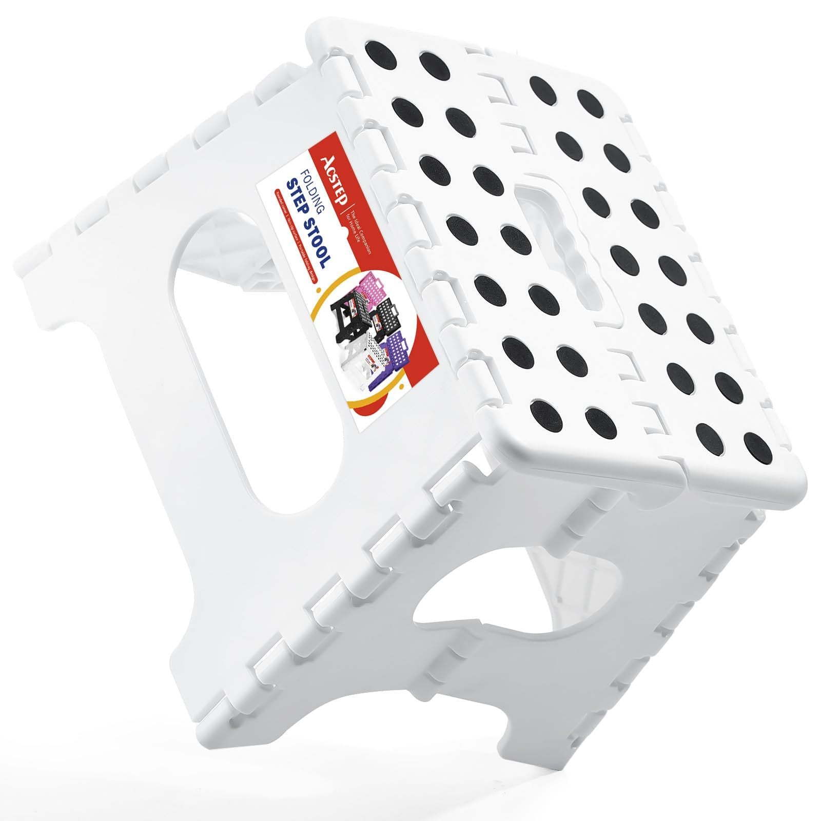 White Medium Thick Anti slip Folding Stool Outdoor Camping Portable Folding Stool Home Multi functional Home Leisure Gaomaza