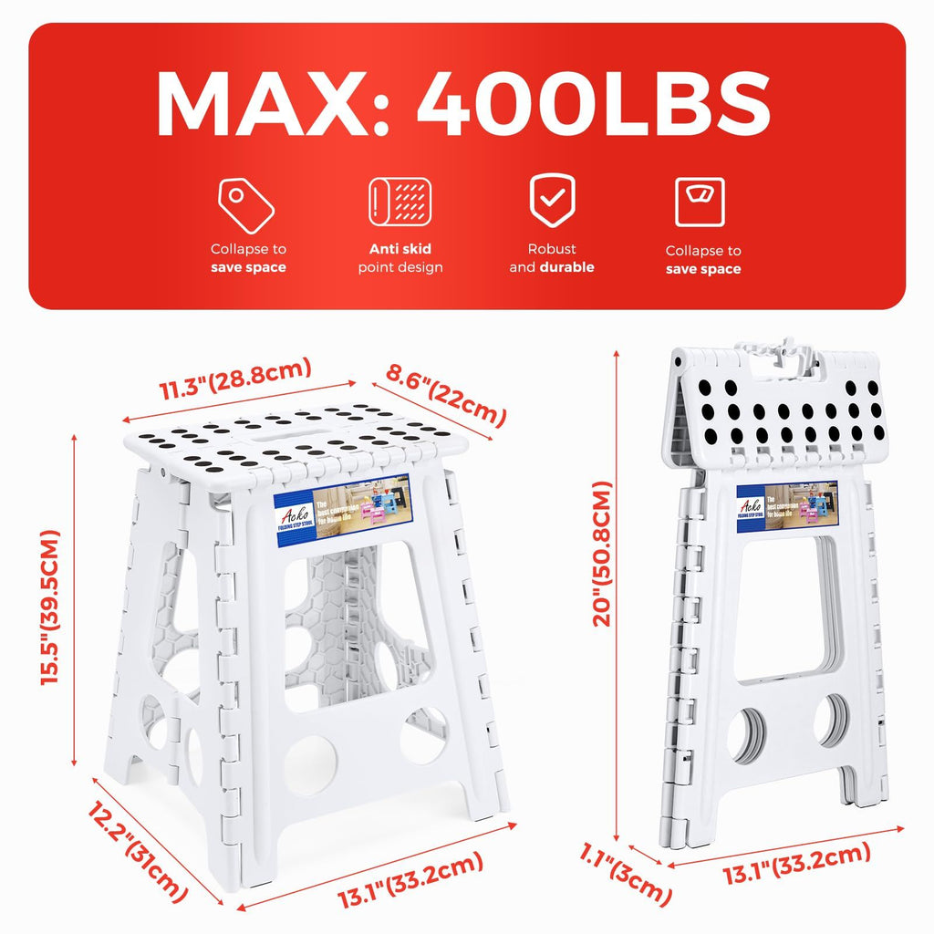 White large thick anti slip folding stool for outdoor camping, portable folding stool for home use, multifunctional home leisure, and more