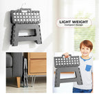 Gray small thick anti slip folding stool, portable folding stool for outdoor camping, multifunctional home use, leisure, and home use