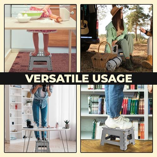Gray Medium Thick Anti slip Folding Stool Outdoor Camping Portable Folding Stool Home Multi functional Home Leisure Gaomaza