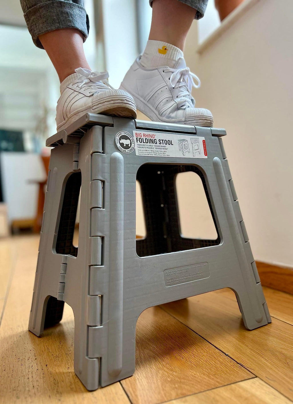 Grey large thick anti slip folding stool, portable folding stool for outdoor camping, multifunctional home and leisure, Gaomaza