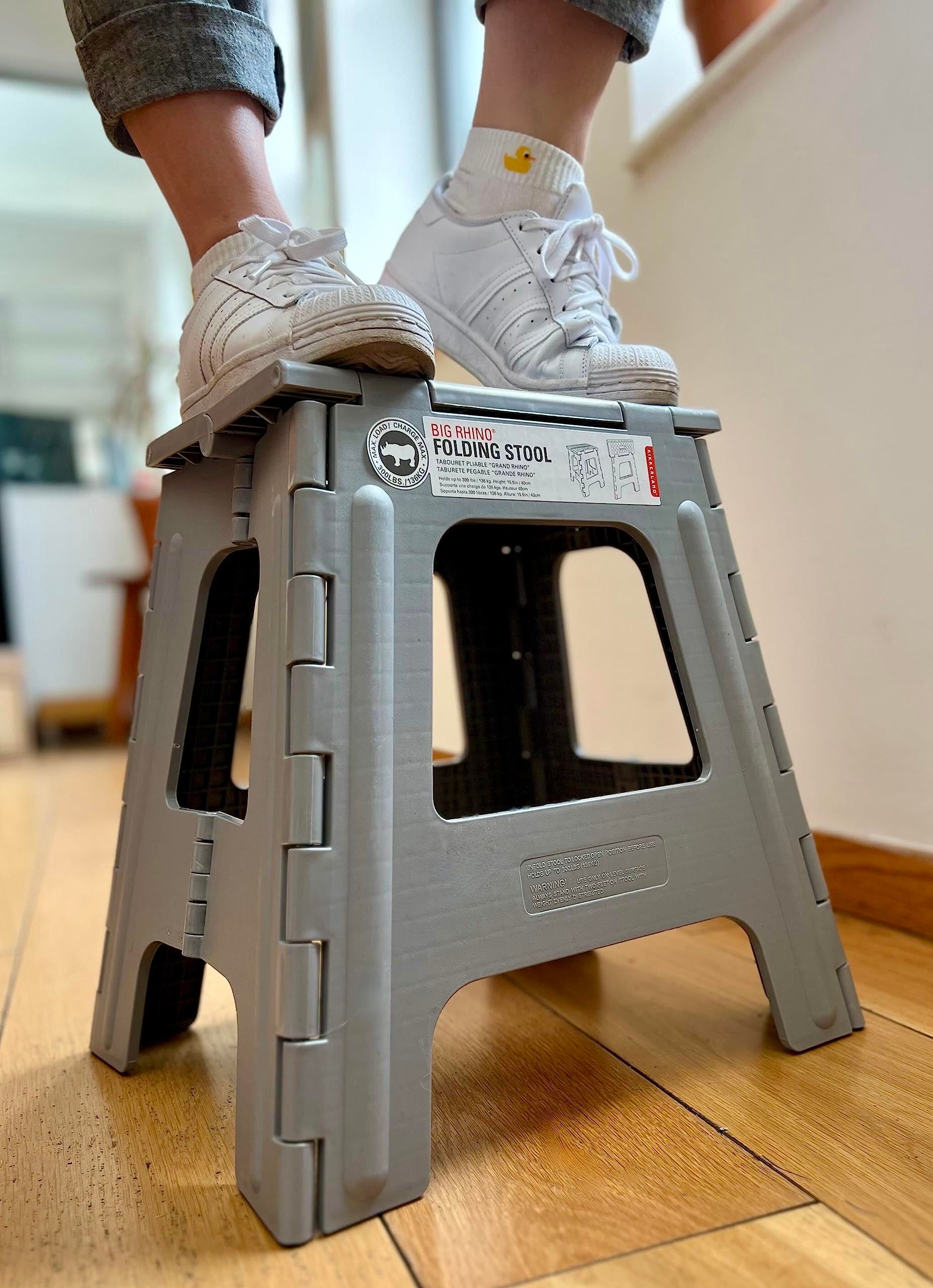 Grey large thick anti slip folding stool, portable folding stool for outdoor camping, multifunctional home and leisure, Gaomaza