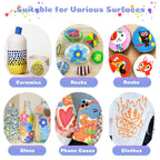 24 color acrylic paint markings, double pointed, with 1mm ultra-fine and 1-5mm point tips, waterproof, non-toxic, suitable for rocks, glass, ceramics