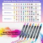 24 color acrylic paint markings, double pointed, with 1mm ultra-fine and 1-5mm point tips, waterproof, non-toxic, suitable for rocks, glass, ceramics